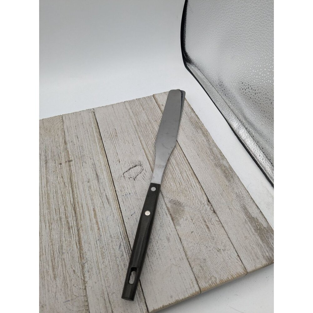 Vintage Household #2 Stainless Spatula Cake Icing Black Handle 13"